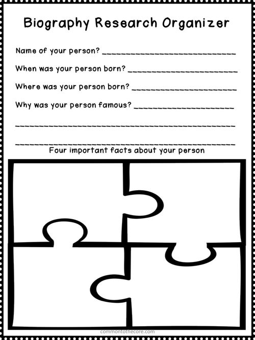 Biography Research Organizer Classroom Activity Worksheet - Hameray  Publishing
